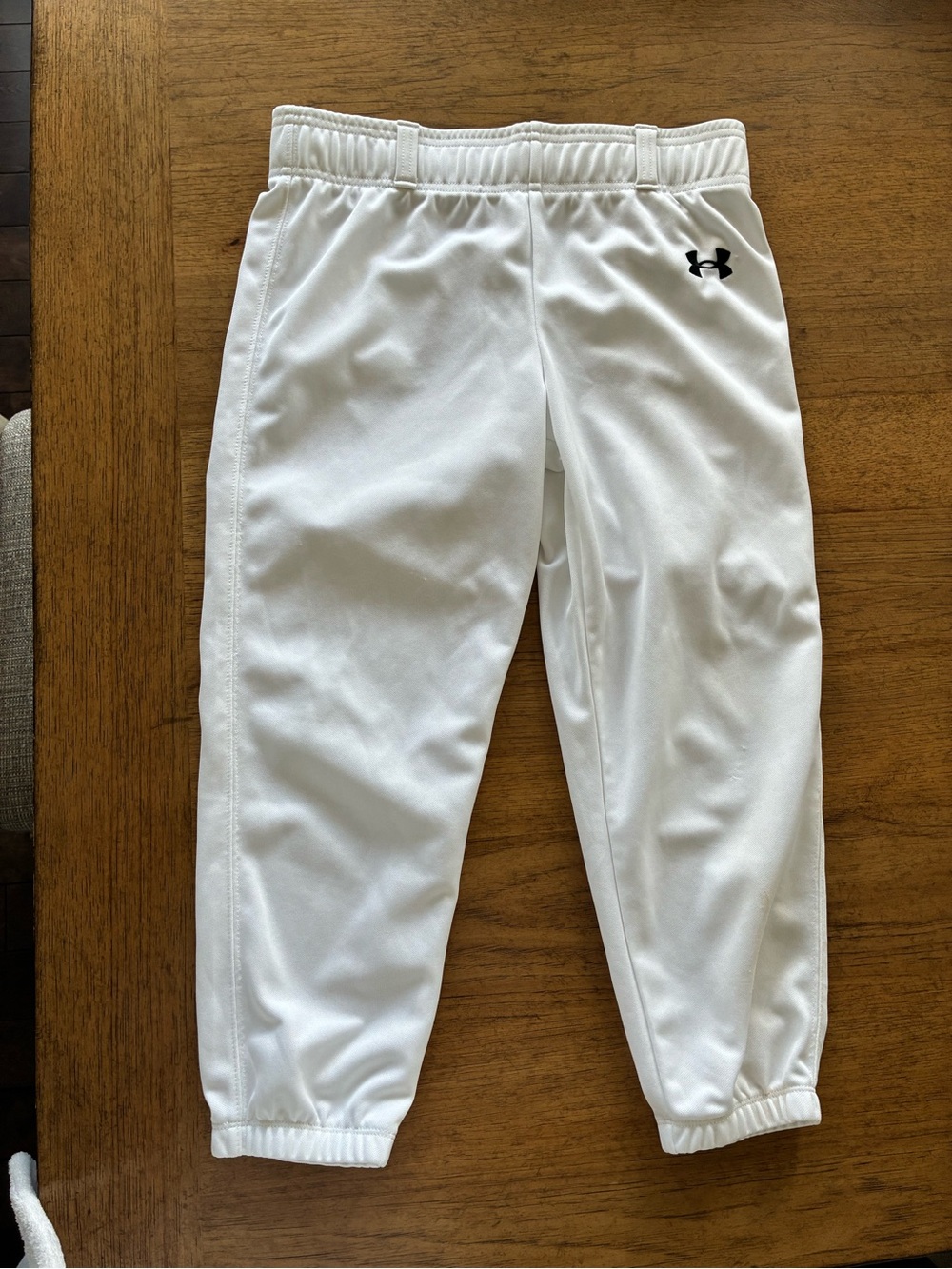 Under Armour Kids White Jogger Sweatpants with Black Logo